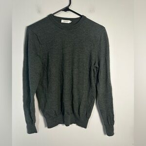 Suitsupply 100% Merino Wool Crewneck Sweater - Charcoal Grey - Men's Size M